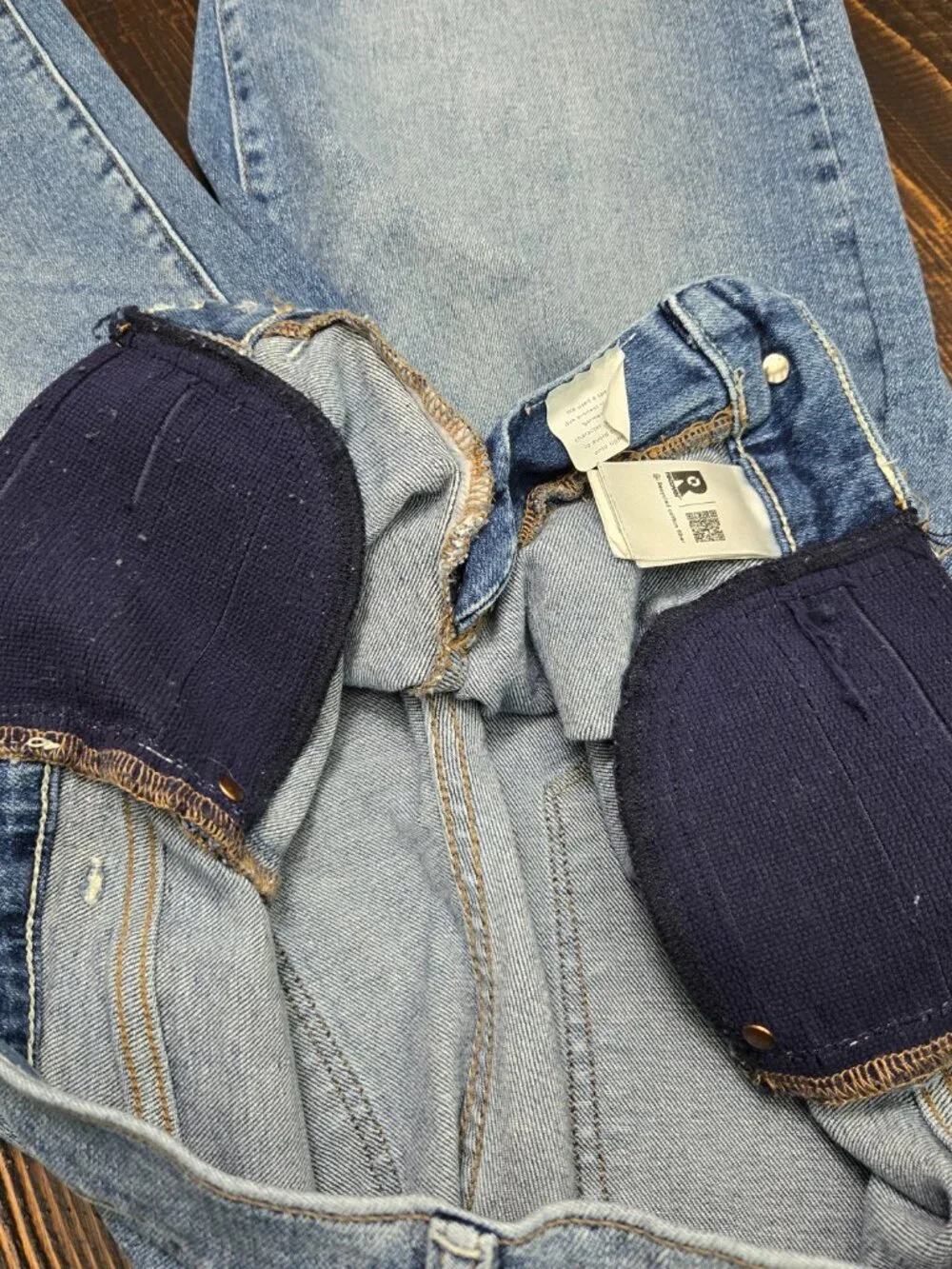 DL1961 Thea Boyfriend Maternity Jeans Womens 27 Blue Stretch Denim Under Belly